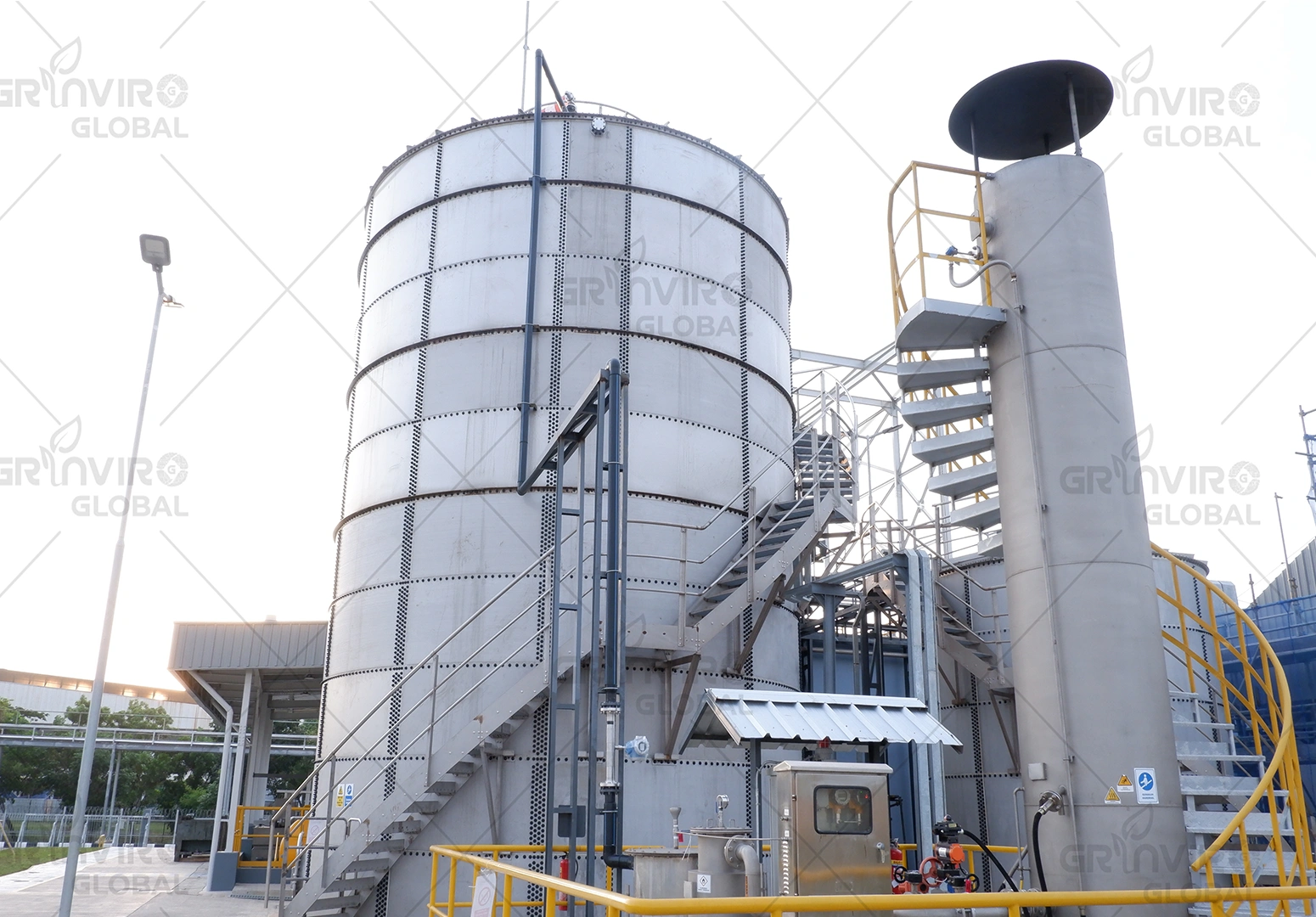 Biogas flare stacks for wastewater treatment plant POME